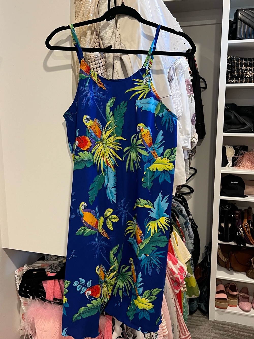 Tropical Parrot slip dress vacation